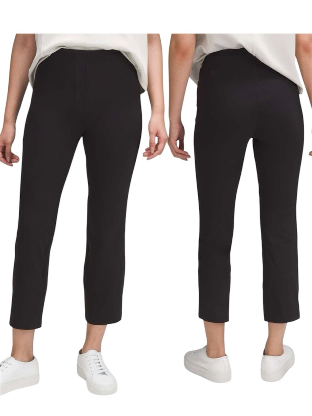 Lululemon Smooth Fit Pull-On High-Rise Cropped Pants Black 10